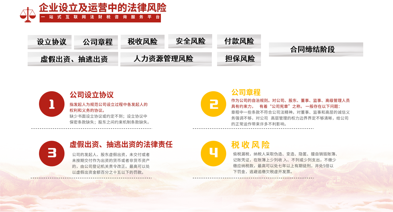企业设立及运营中的法律风险